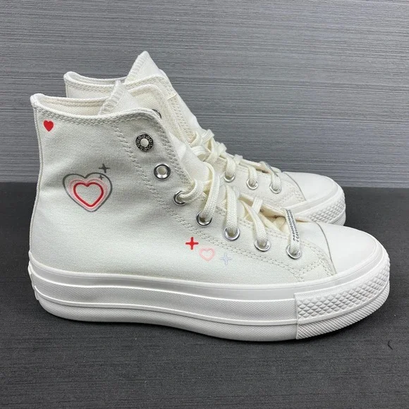 Size 6.5 - Womens Chuck Taylor All Star Lift Platform High 'Y2K Heart' A09114C - Picture 3 of 8